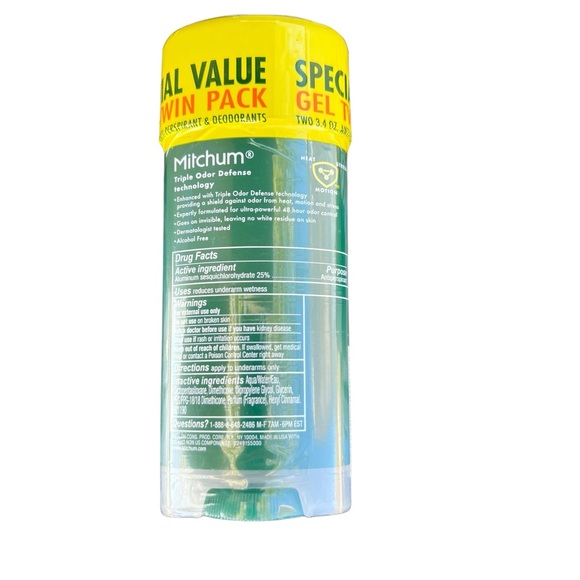 Mitchum Triple Odor Defense Gel Anti-Perspirant Deodorant for Men ( 2 PK ) - Picture 2 of 4